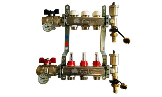 Manifold with flow meters 3x1"x3/4"
